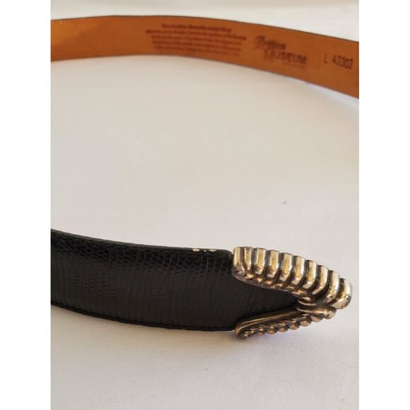 Vintage Brighton Museum Collection Croc Leather Belt Women's Sz L Black 1995 - Picture 6 of 9